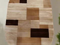 Covor modern Firuze, bej/maro, oval